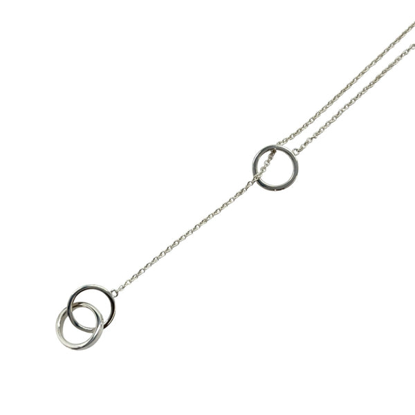 Tiffany & Co. 1837 Interlocking Circle Lariat Silver Necklace