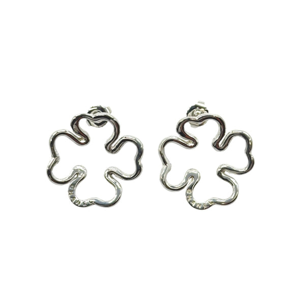 Chanel Clover Silver Earrings