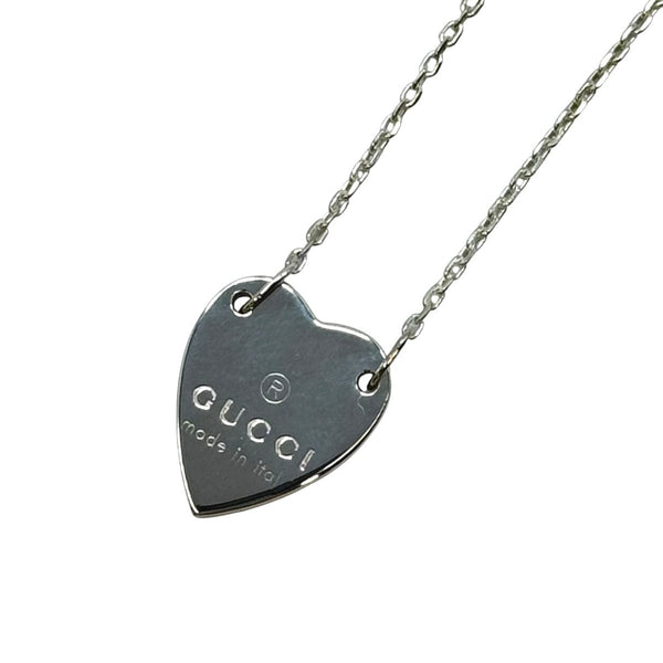 Gucci Trademark 925 Silver Heart Necklace
