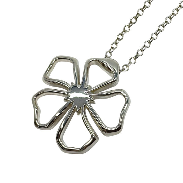 Tiffany&Co. Open Flower Silver Necklace