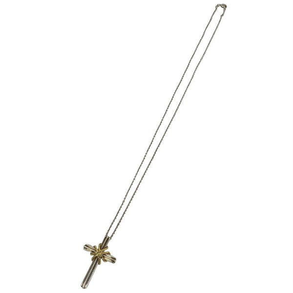 Tiffany&Co. Signature Silver925 Au750 Cross Necklace