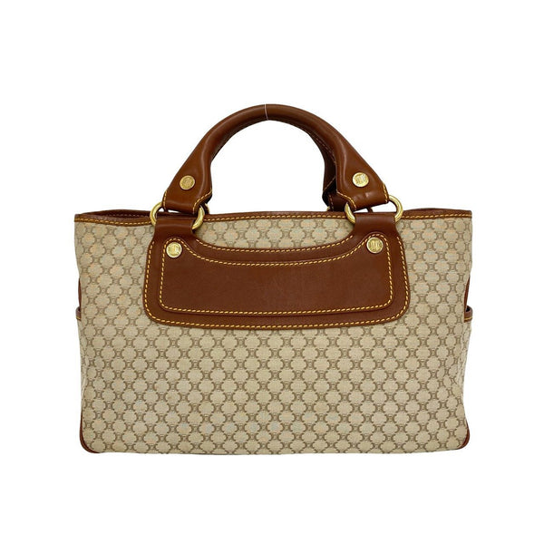 Celine Macadam Brason Canvas Leather Handbag
