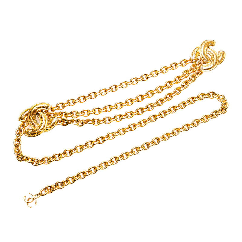 Chanel Vintage Coco Mark Chain Belt Gold