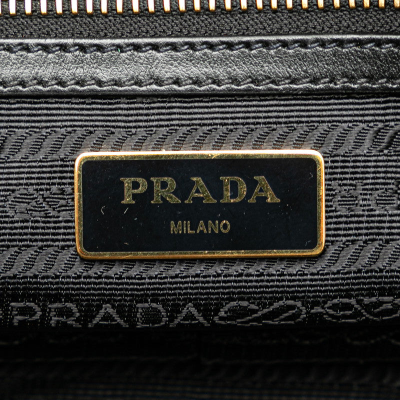 Prada Nylon Leather Logo Shoulder Bag 1BH089 in Very Good Condition