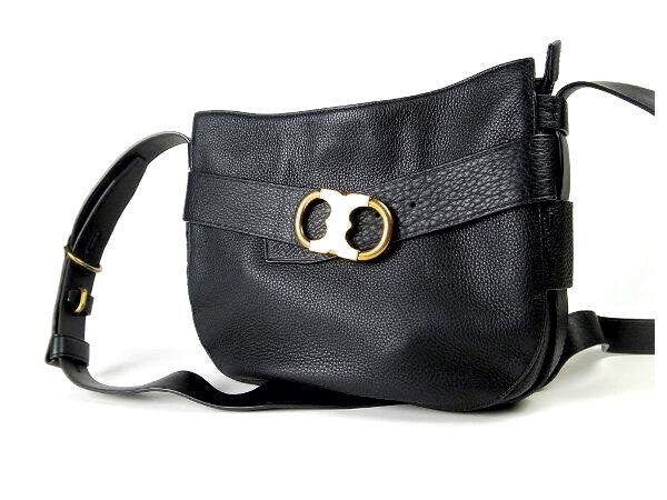 Tory Burch Leather Shoulder Bag Black in Very Good Condition