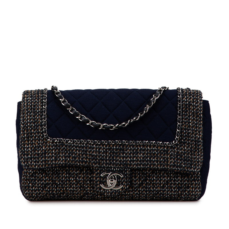 Chanel Cotton Tweed Chain Shoulder Bag