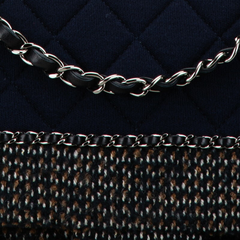 Chanel Cotton Tweed Chain Shoulder Bag