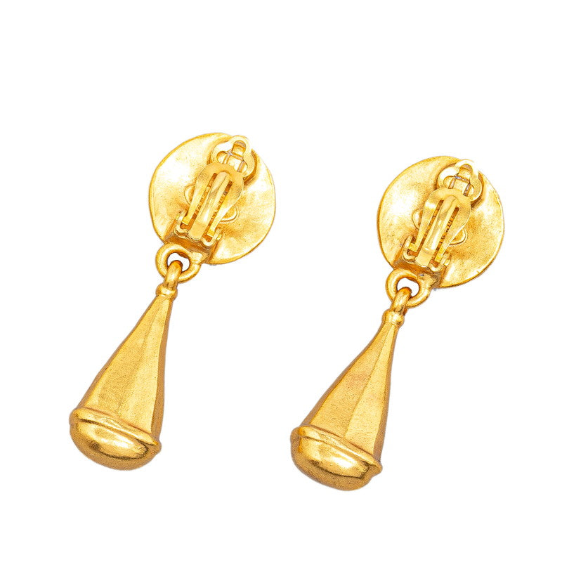 Chanel Vintage Coco Mark Earrings Gold Plated in Great Condition