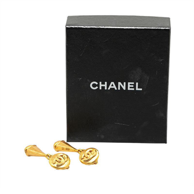 Chanel Vintage Coco Mark Earrings Gold Plated in Great Condition