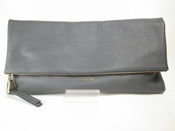 Escada Gray Leather Clutch Bag in Great Condition