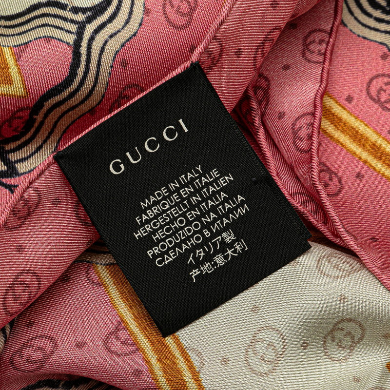 Gucci Silk GG Snake Geometric Scarf