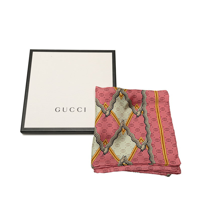 Gucci Silk GG Snake Geometric Scarf