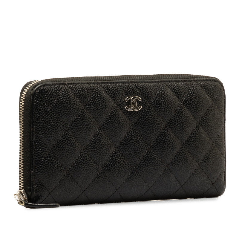 Chanel Caviar Skin Matelasse Long Wallet