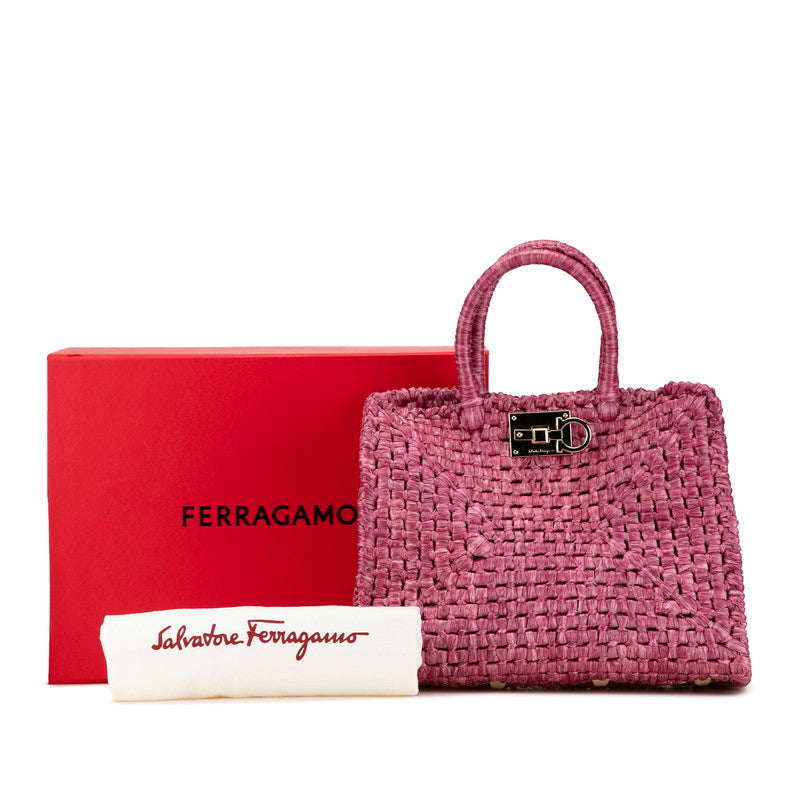 Salvatore Ferragamo Raffia Gancini Handbag