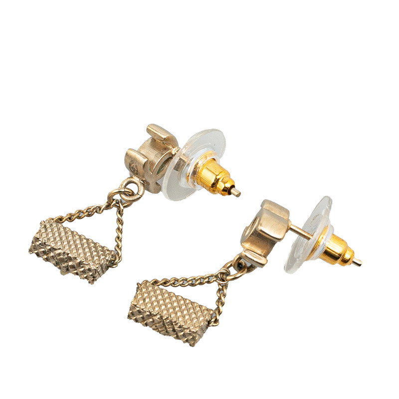 Chanel Coco Mark Bag Motif Earrings Gold