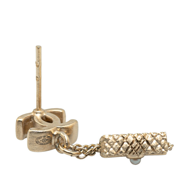 Chanel Coco Mark Bag Motif Earrings Gold