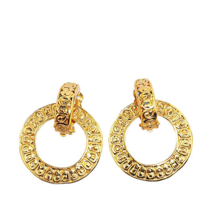 Chanel Vintage Gold Plated Clip-On Earrings in Very Good Condition