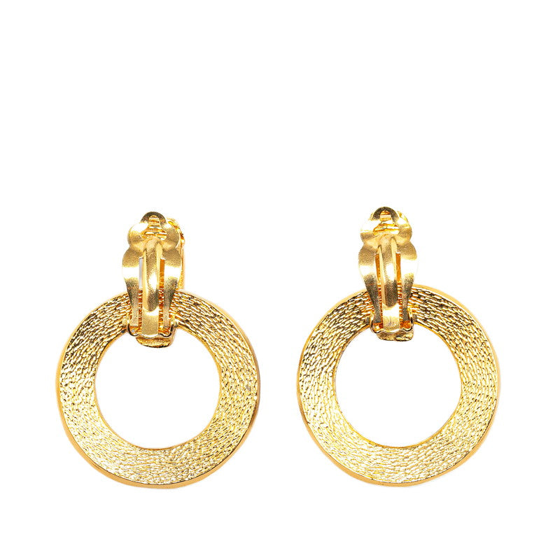 Chanel Vintage Gold Plated Clip-On Earrings in Very Good Condition