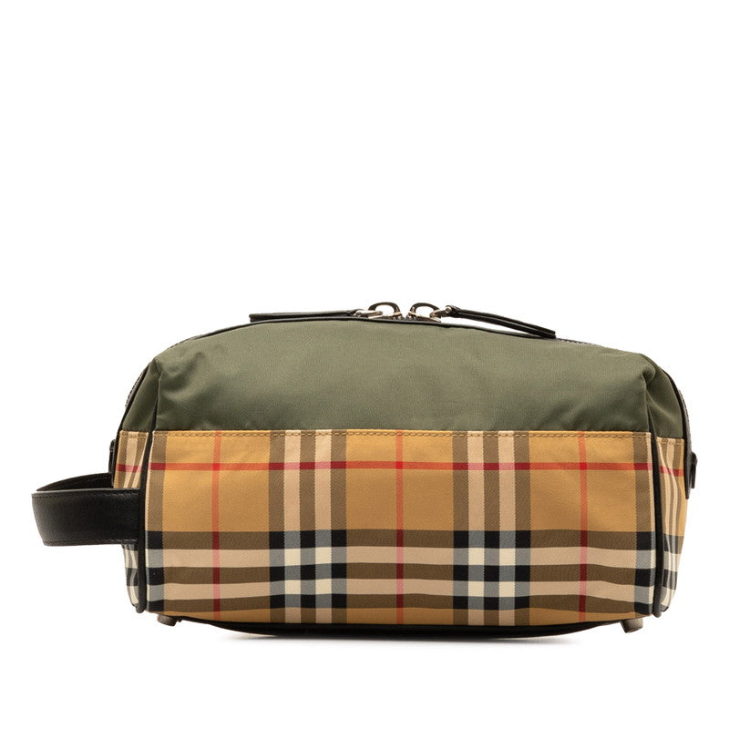 Burberry Nova Check Nylon Leather Clutch Pouch