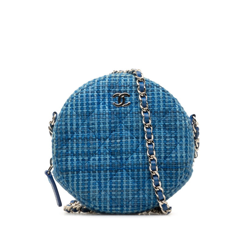 Chanel Tweed Leather Chain Shoulder Bag