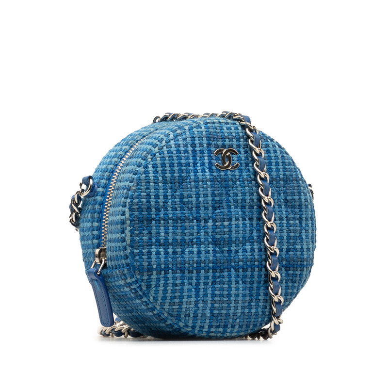 Chanel Tweed Leather Chain Shoulder Bag