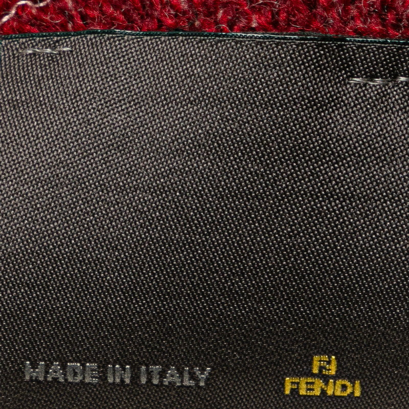 Fendi Wool Zucca Scarf Wine Red White