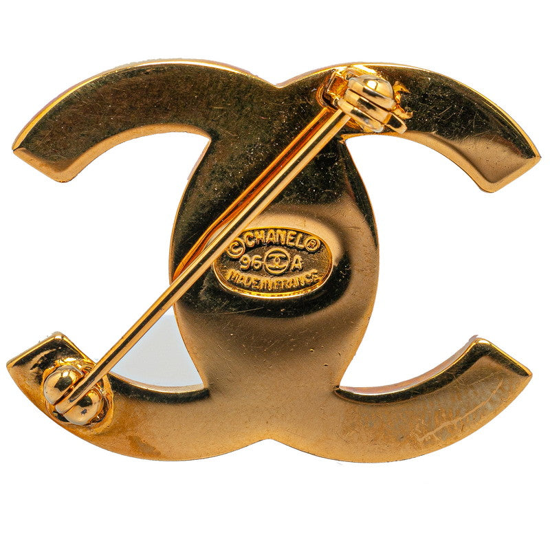 Chanel Coco Mark Turnlock Brooch Gold