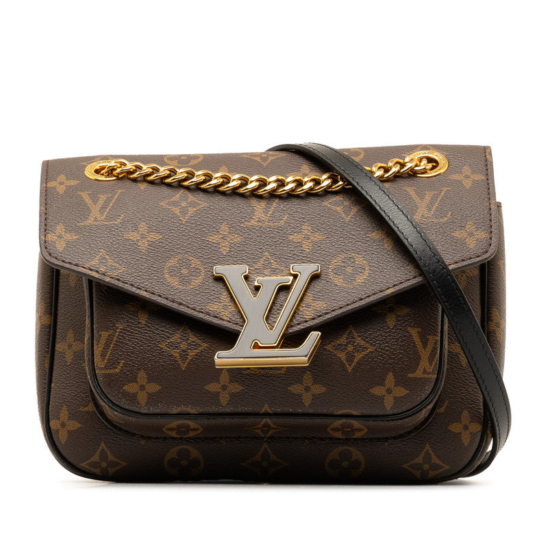 Louis Vuitton Monogram Passy Chain Shoulder Bag M45592 Brown PVC Leather in Very Good Condition