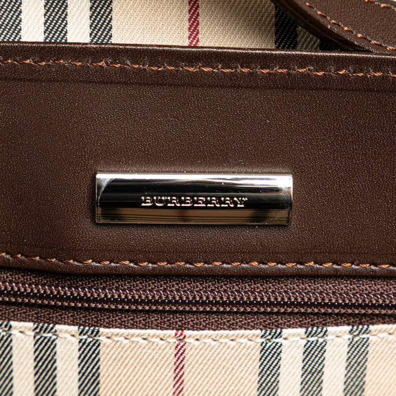 Burberry Nova Check Leather Shoulder Bag