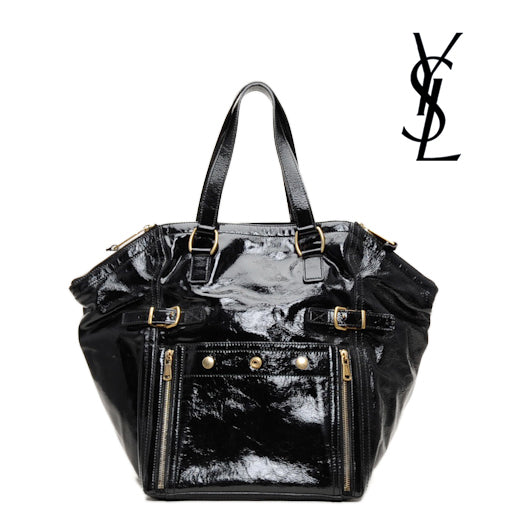 Yves Saint Laurent Downtown Patent Leather Tote Bag 172453 in Great Condition