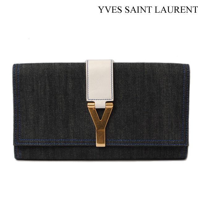 Yves Saint Laurent Denim Clutch Bag 265701 in Pristine Condition