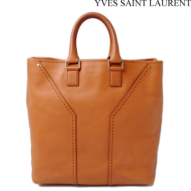 Yves Saint Laurent Leather Tote/Handbag Camel 189542 in Great Condition