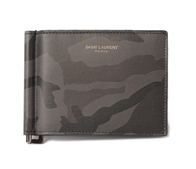 Yves Saint Laurent Calf Leather Money Clip Wallet