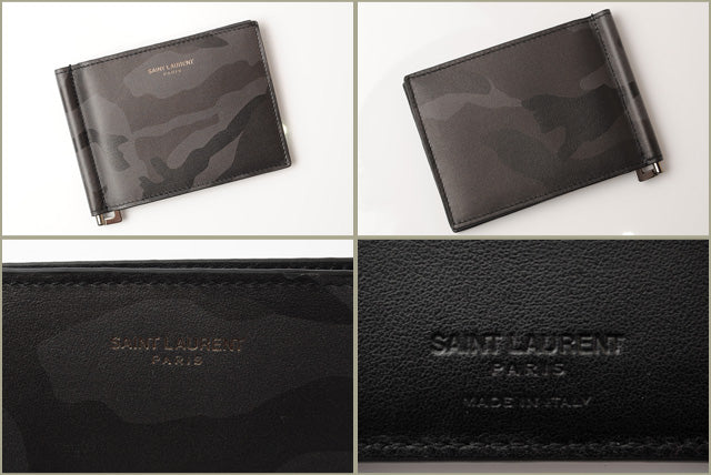 Yves Saint Laurent Calf Leather Money Clip Wallet