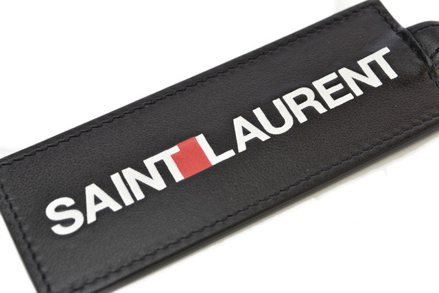 Yves Saint Laurent Calf Leather Keyring/Keychain Black