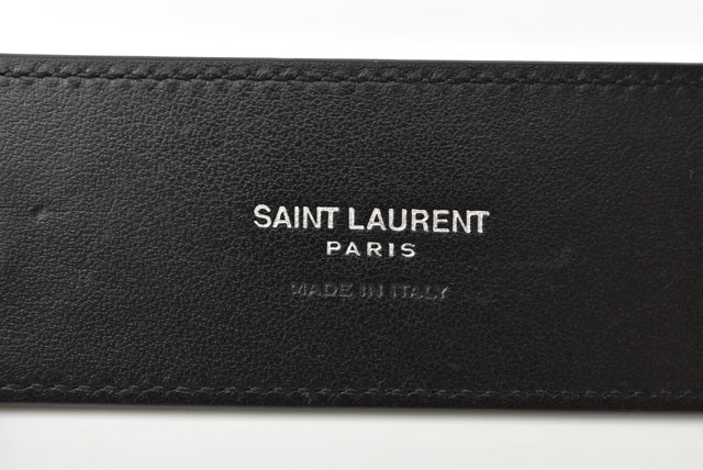 Yves Saint Laurent Calf Leather Keyring/Keychain Black