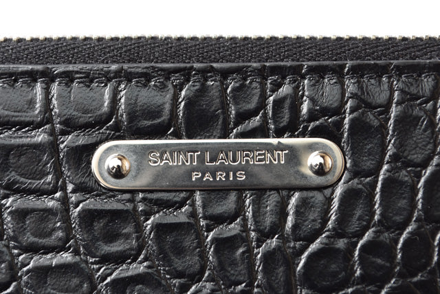 Saint Laurent Crocodile Embossed Leather iPad Clutch Bag