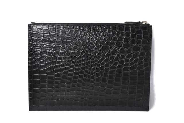 Saint Laurent Crocodile Embossed Leather iPad Clutch Bag