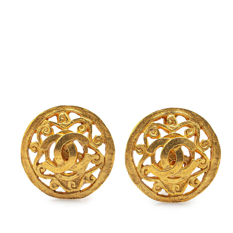 Chanel Vintage Coco Mark Round Earrings