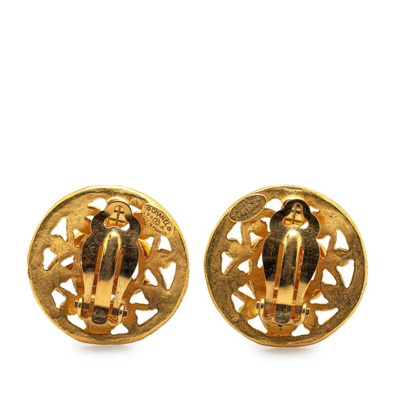 Chanel Vintage Coco Mark Round Earrings