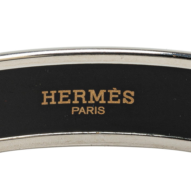 Hermes Enamel PM Caleche Bangle Black Silver