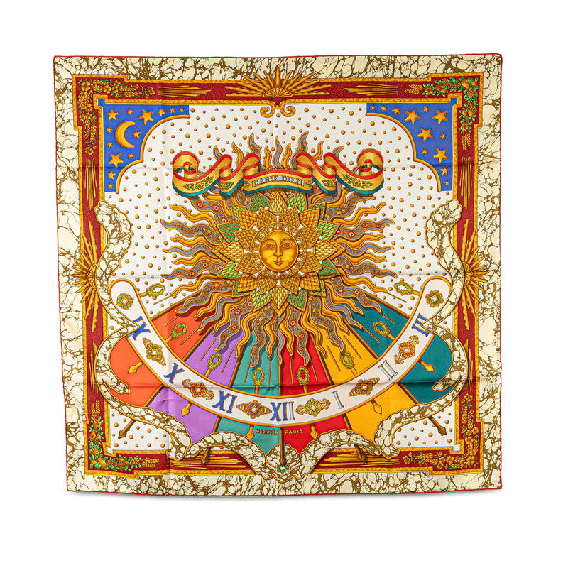 Hermes Silk Scarf Carre 90 CARPE DIEM in Great Condition