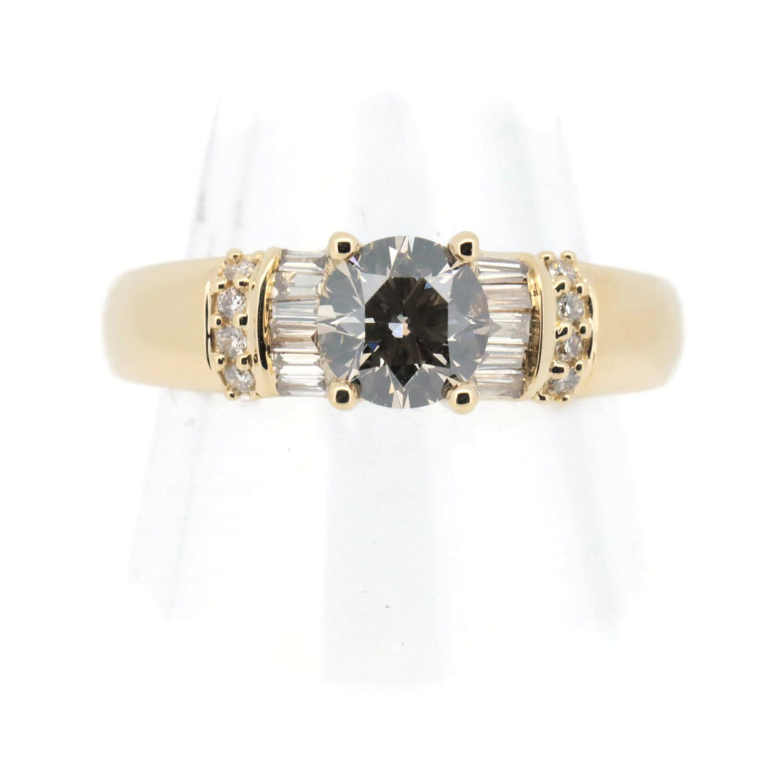 Brown Diamond Ring 0.64ct 0.16ct K18YG 8