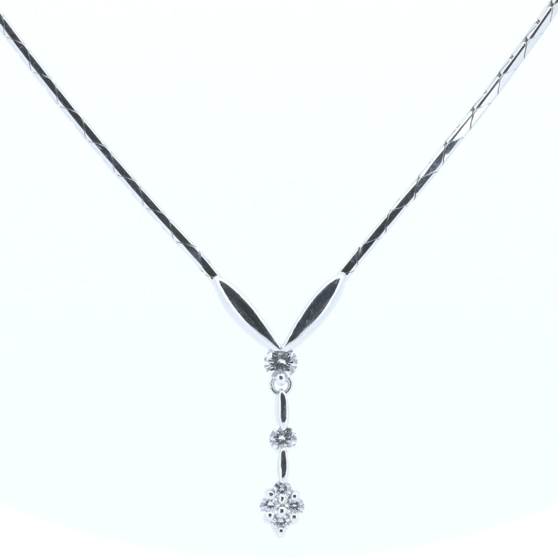 Jeunet Diamond Necklace 0.31ct K18WG/PT900 White Gold Platinum