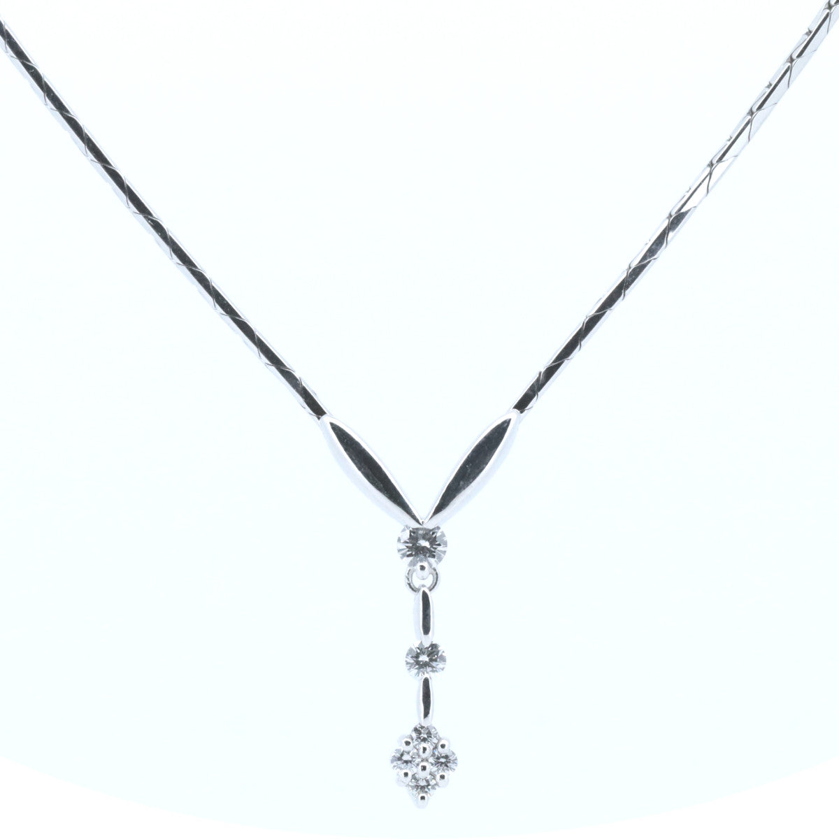 Jeunet Diamond Necklace 0.31ct K18WG/PT900 White Gold Platinum in Great Condition