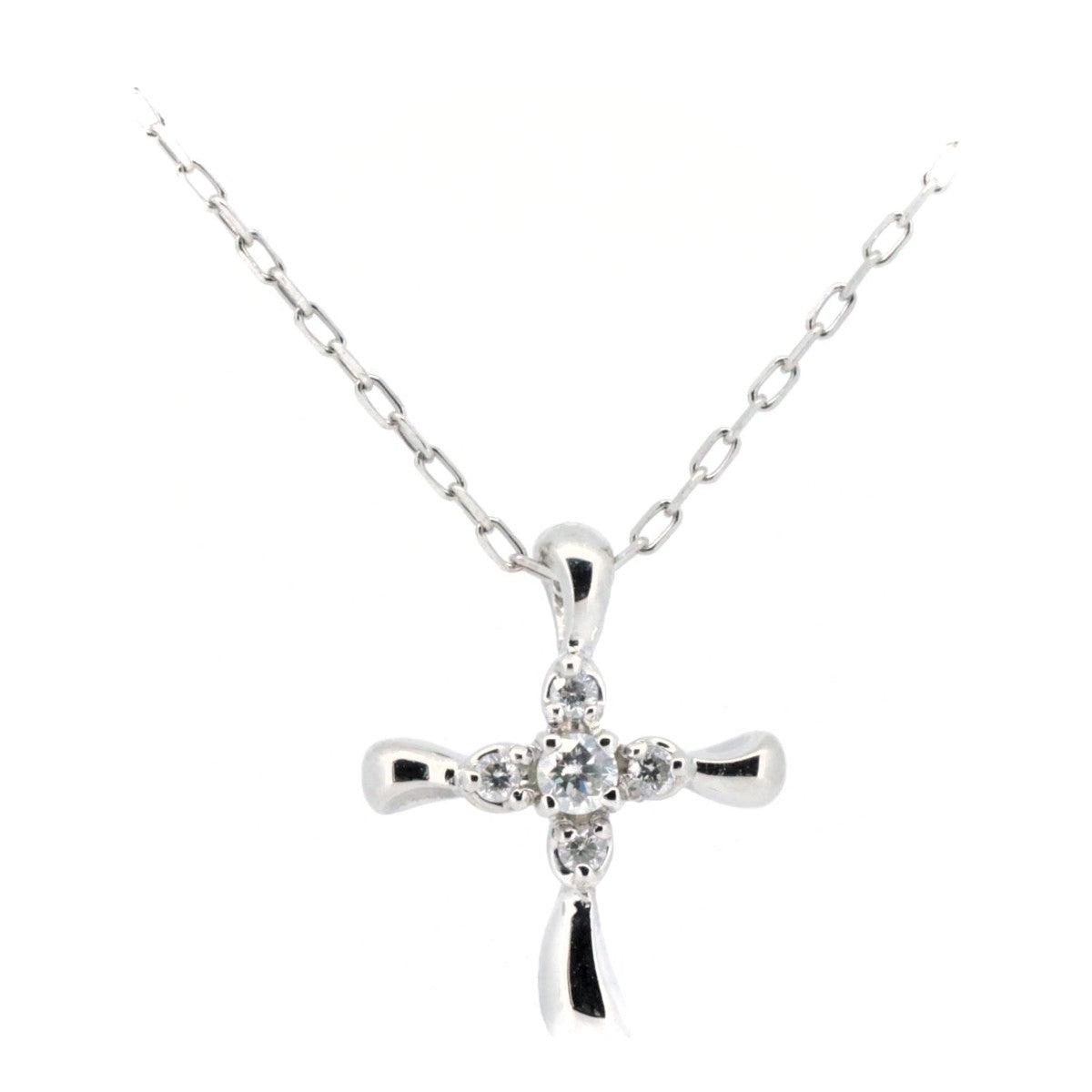 PT850 Diamond Cross Motif Necklace in Great Condition