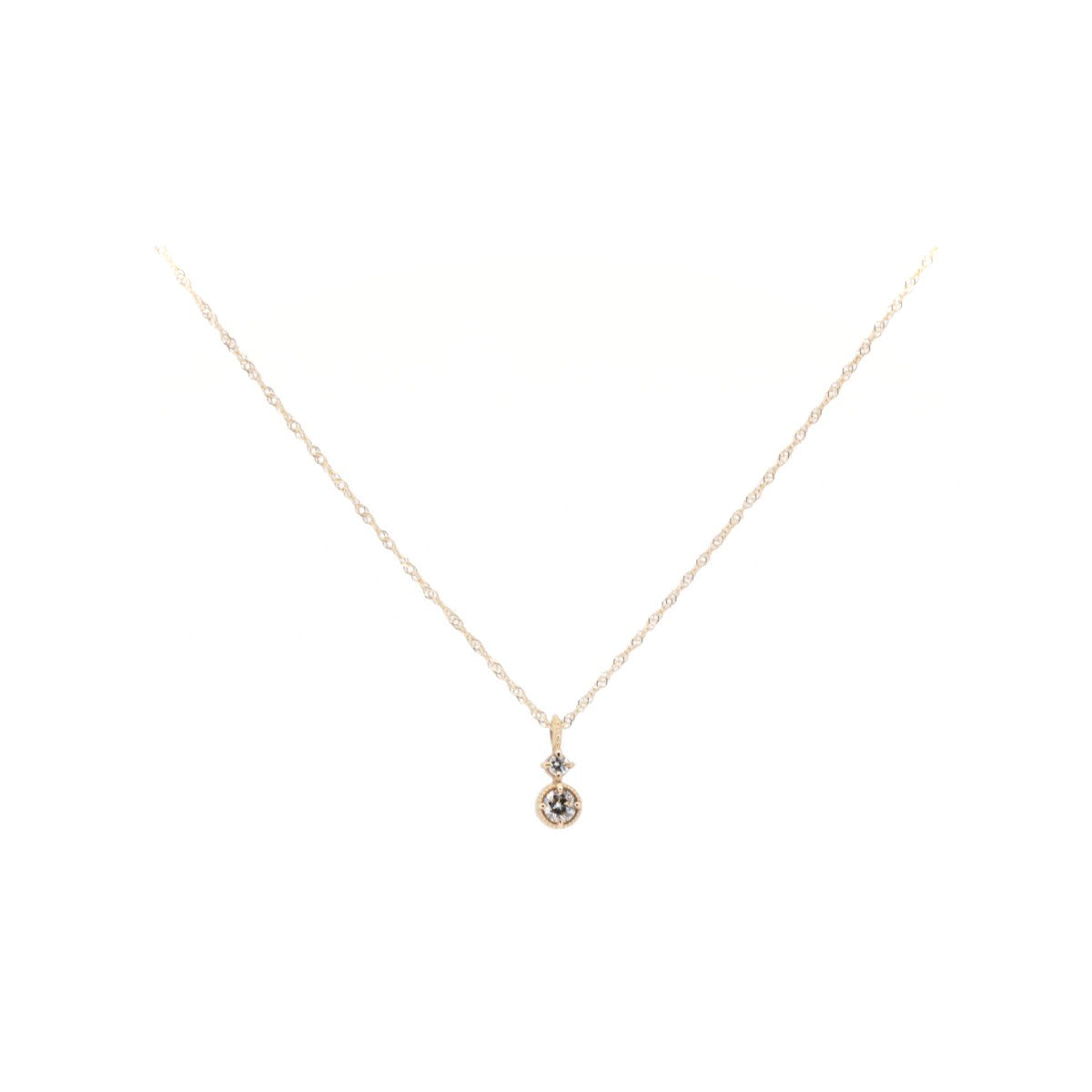 K10YG Yellow Gold Diamond Necklace in Great Condition