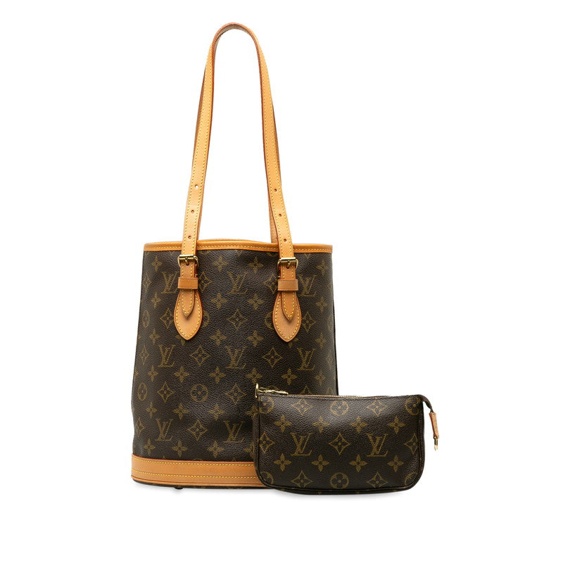 Louis Vuitton Monogram Petit Bucket PM Tote Bag M42238 in Very Good Condition