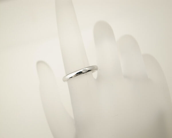 Tiffany & Co PT950 Platinum Diamond Stacking Band Ring Size 9 in Great Condition