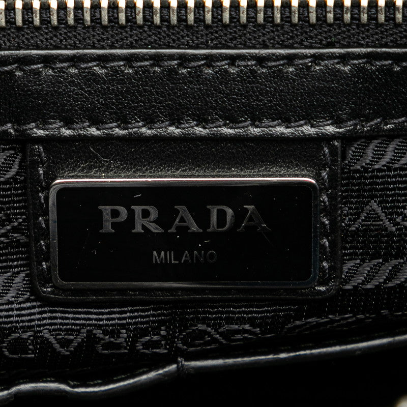 Prada Leather Triangle Logo Plate Crossbody Shoulder Bag 2VH030 in Very Good Condition